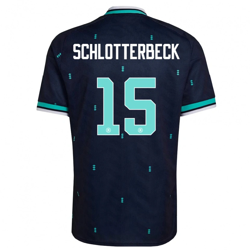 Danxen Women Germany Nico Schlotterbeck #15 Navy Sky Blue White Away Jersey 26-28 T-Shirt