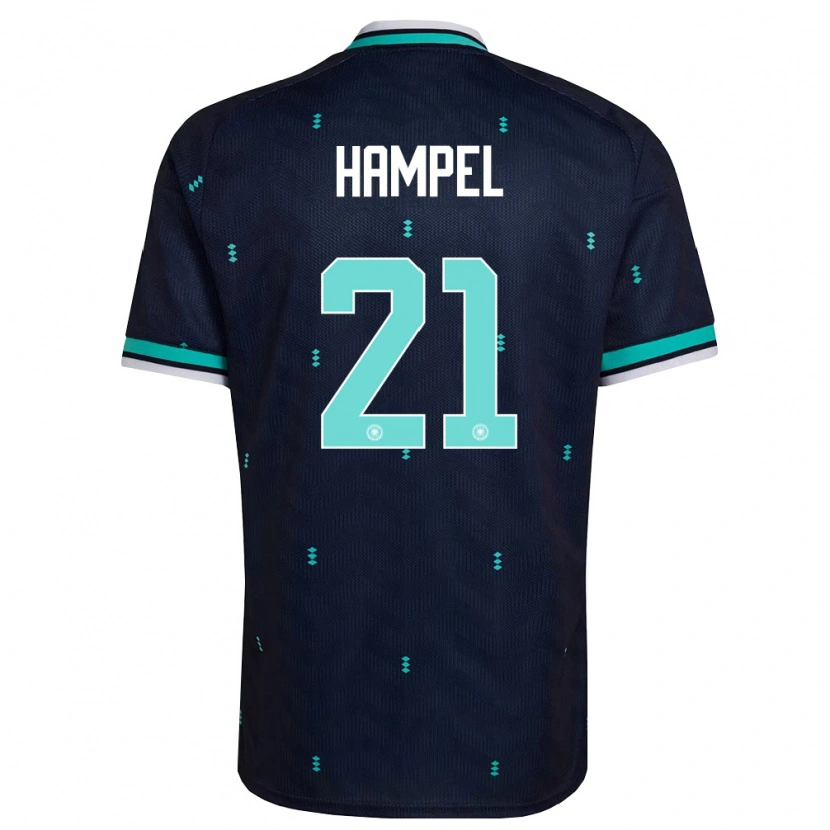 Danxen Women Germany Luca Hampel #21 Navy Sky Blue White Away Jersey 26-28 T-Shirt