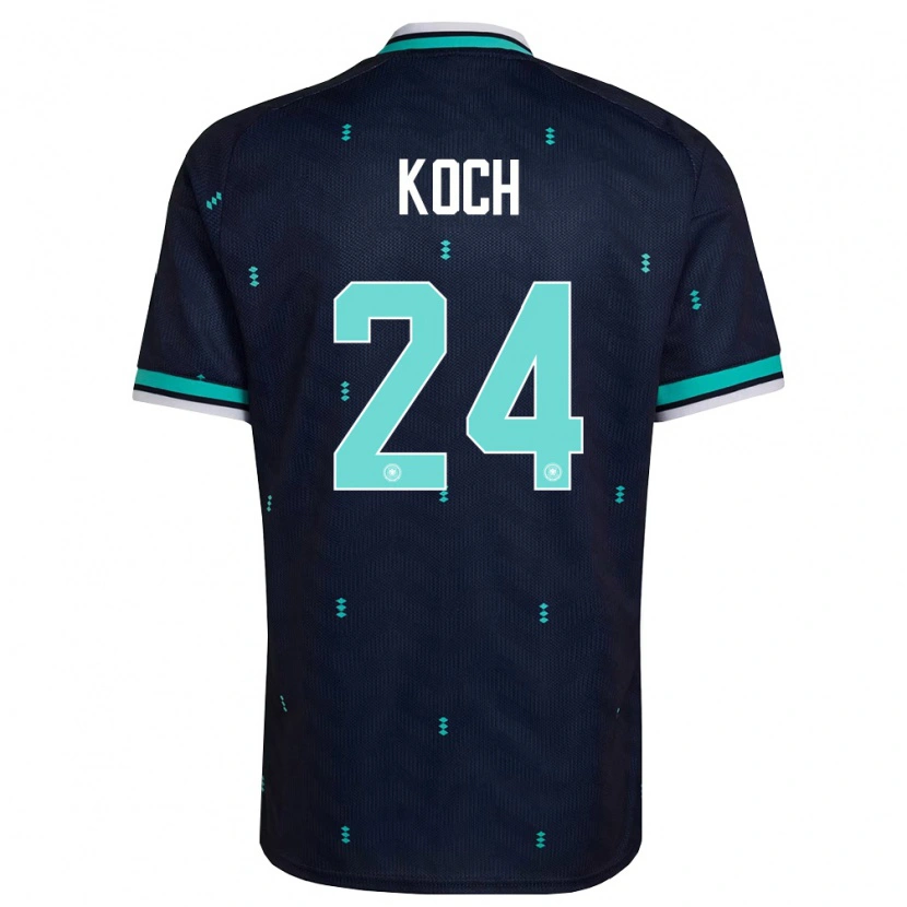 Danxen Women Germany Robin Koch #24 Navy Sky Blue White Away Jersey 26-28 T-Shirt