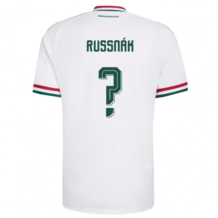 Danxen Women Hungary Áron Russnák #0 White Red Green Away Jersey 26-28 T-Shirt