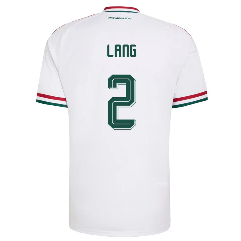 Danxen Women Hungary Ádám Lang #2 White Red Green Away Jersey 26-28 T-Shirt