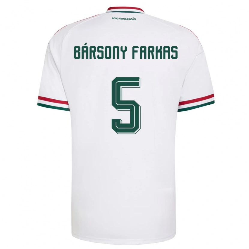 Danxen Women Hungary Dániel Bársony Farkas #5 White Red Green Away Jersey 26-28 T-Shirt