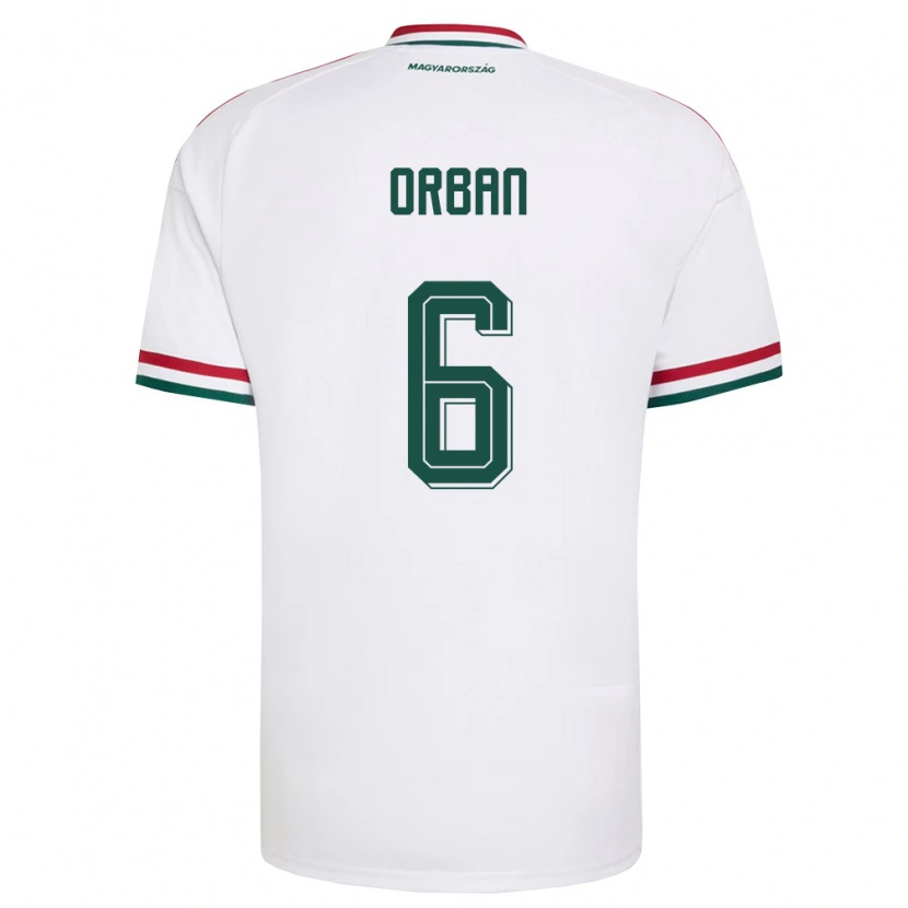 Danxen Women Hungary Willi Orbán #6 White Red Green Away Jersey 26-28 T-Shirt