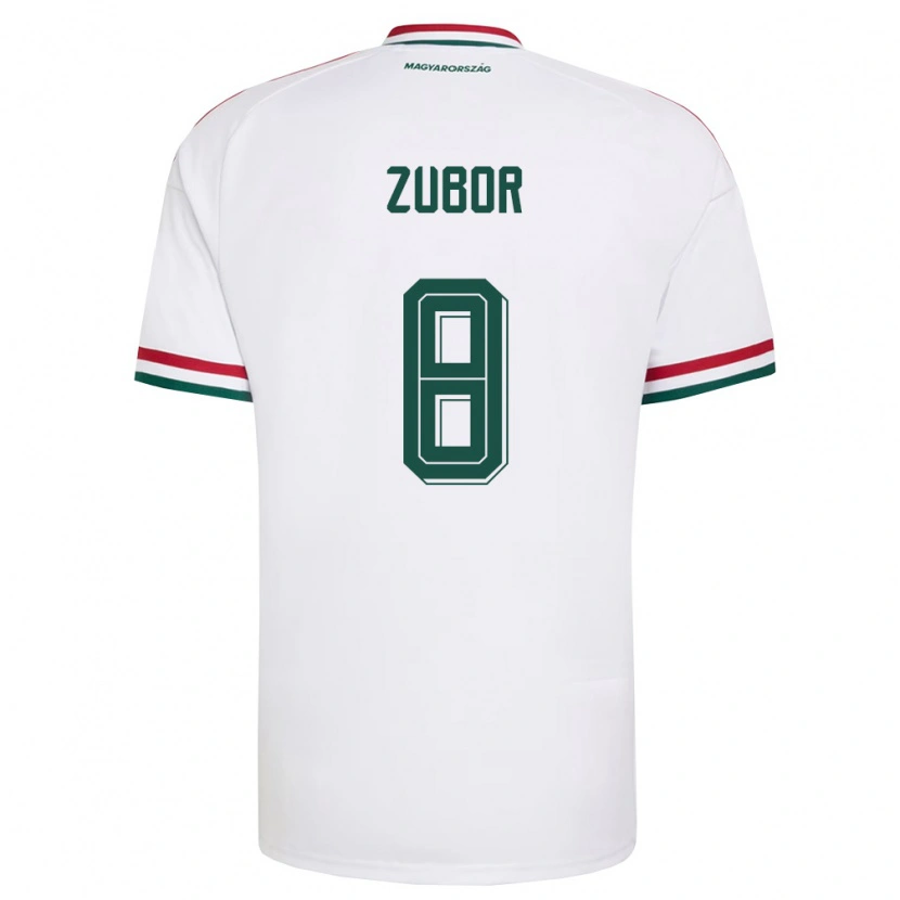Danxen Women Hungary Ádám Zubor #8 White Red Green Away Jersey 26-28 T-Shirt