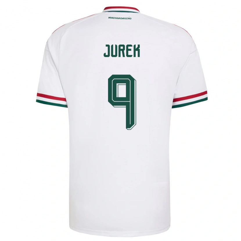 Danxen Women Hungary Gábor Jurek #9 White Red Green Away Jersey 26-28 T-Shirt