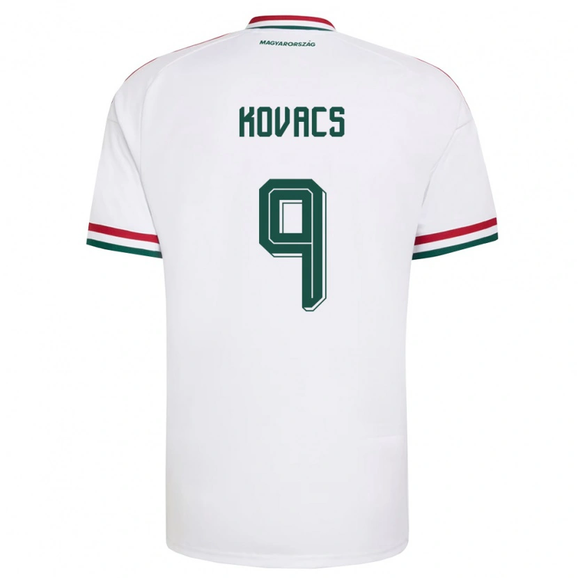 Danxen Women Hungary Patrik Kovács #9 White Red Green Away Jersey 26-28 T-Shirt