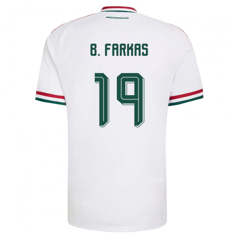 Danxen Women Hungary Bendegúz Farkas #19 White Red Green Away Jersey 26-28 T-Shirt