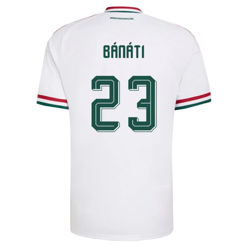 Danxen Women Hungary Kevin Bánáti #23 White Red Green Away Jersey 26-28 T-Shirt