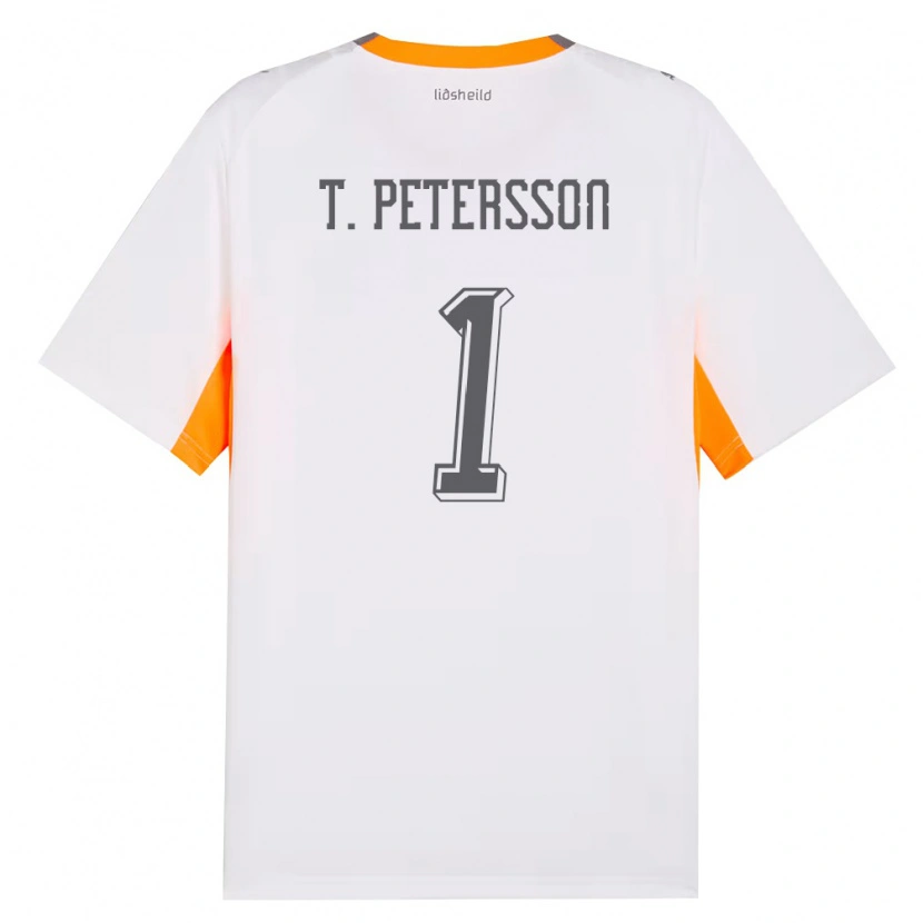 Danxen Women Iceland Tómas Petersson #1 White Orange Gray Away Jersey 26-28 T-Shirt