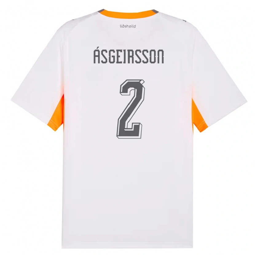 Danxen Women Iceland Sölvi Snær Ásgeirsson #2 White Orange Gray Away Jersey 26-28 T-Shirt