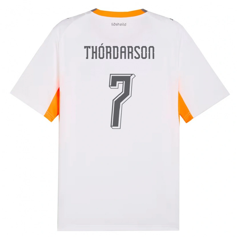 Danxen Women Iceland Stígur Thórdarson #7 White Orange Gray Away Jersey 26-28 T-Shirt