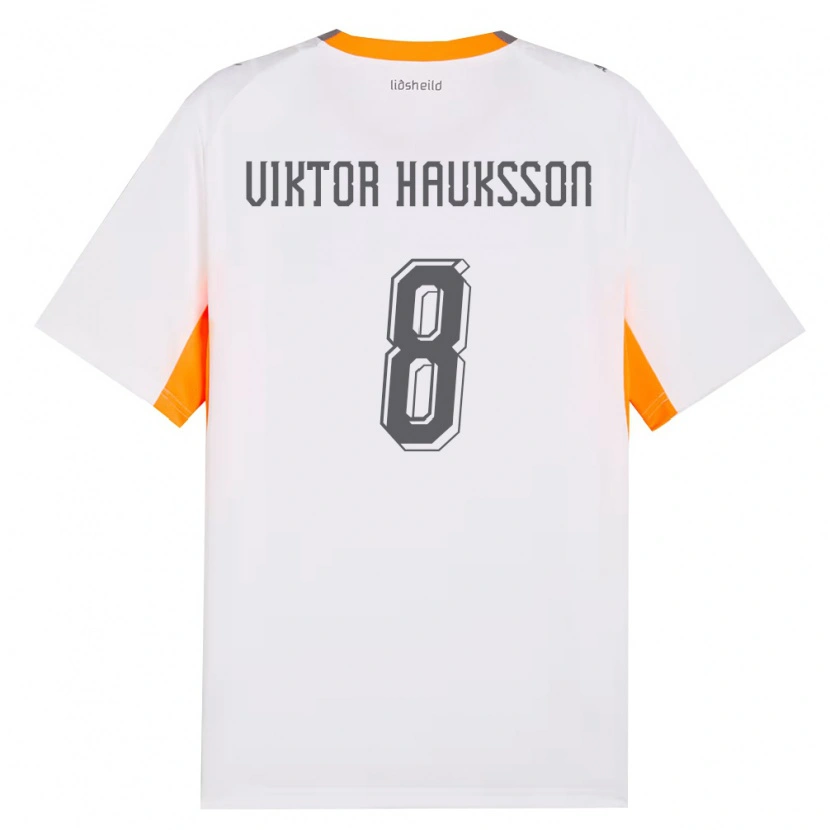 Danxen Women Iceland Jón Viktor Hauksson #8 White Orange Gray Away Jersey 26-28 T-Shirt