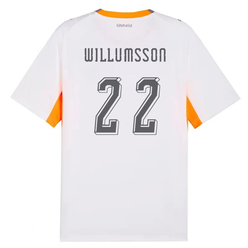 Danxen Women Iceland Brynjólfur Willumsson #22 White Orange Gray Away Jersey 26-28 T-Shirt