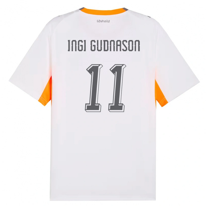 Danxen Women Iceland Freysteinn Ingi Gudnason #11 White Orange Gray Away Jersey 26-28 T-Shirt