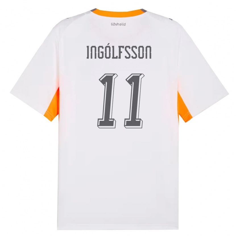 Danxen Women Iceland Thorri Ingólfsson #11 White Orange Gray Away Jersey 26-28 T-Shirt