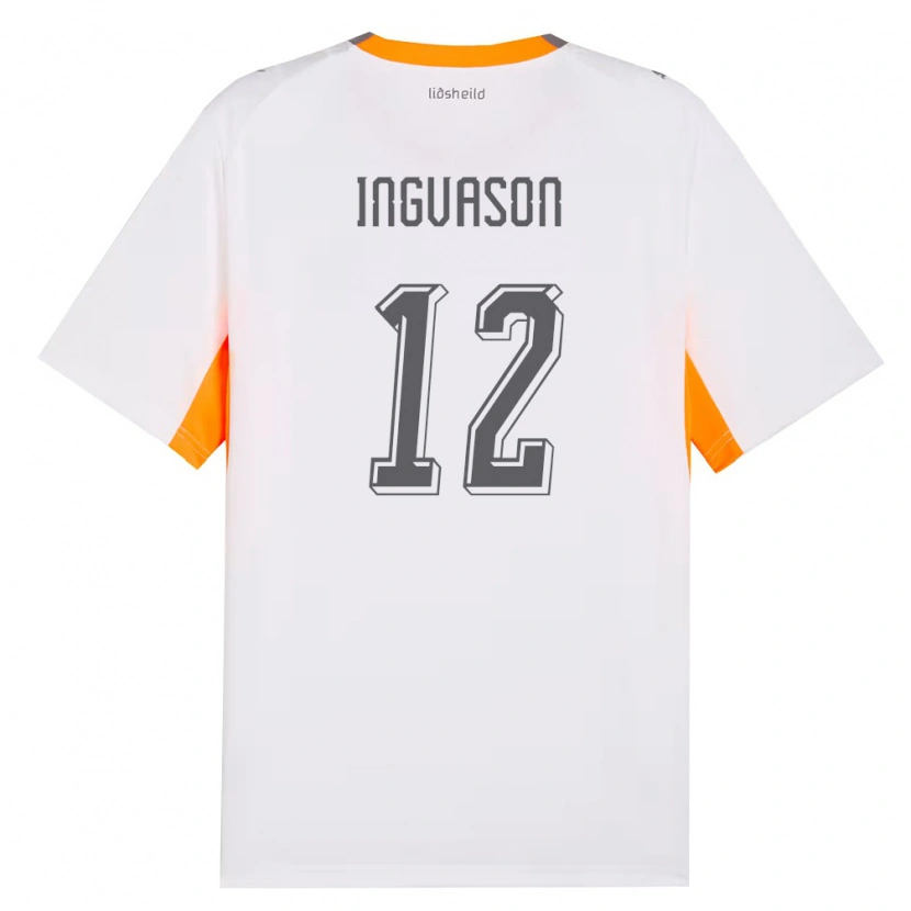 Danxen Women Iceland Sigurdur Ingvason #12 White Orange Gray Away Jersey 26-28 T-Shirt