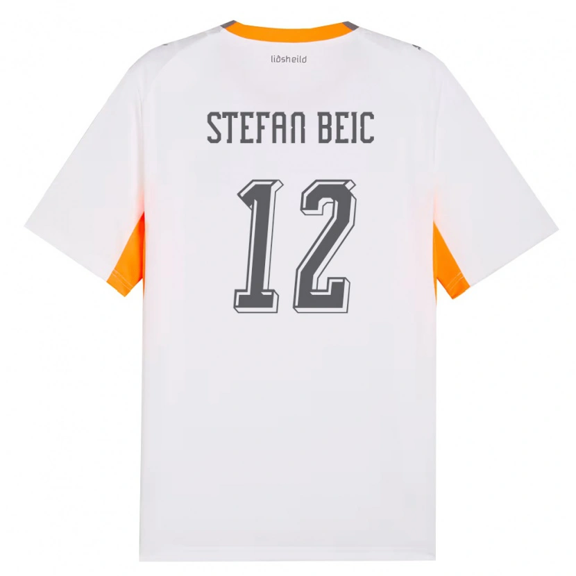 Danxen Women Iceland Duro Stefan Beic #12 White Orange Gray Away Jersey 26-28 T-Shirt