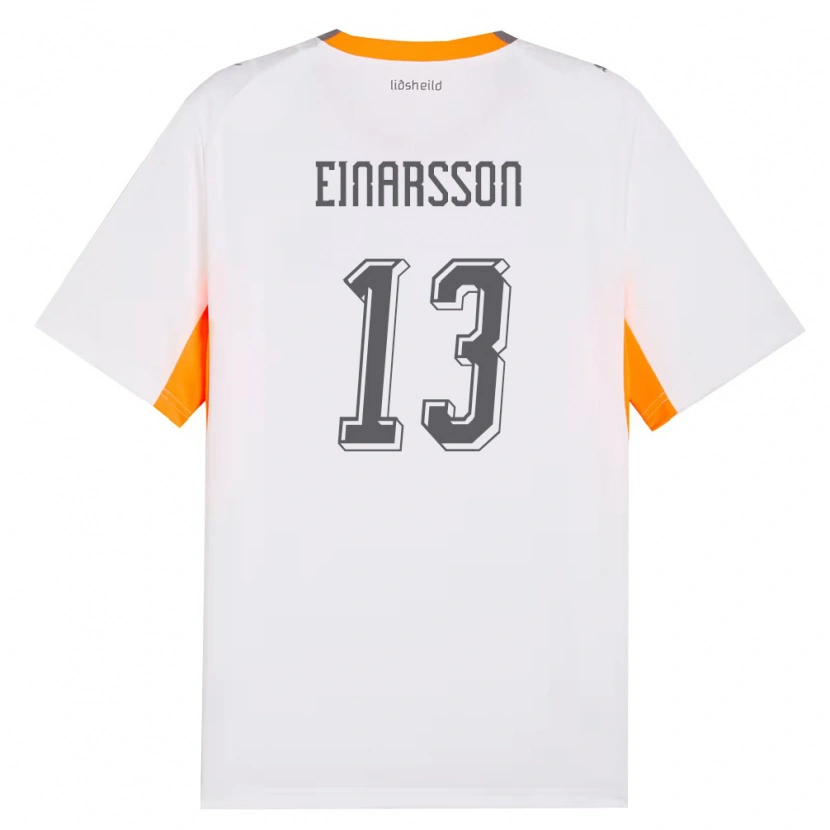 Danxen Women Iceland Anton Ari Einarsson #13 White Orange Gray Away Jersey 26-28 T-Shirt