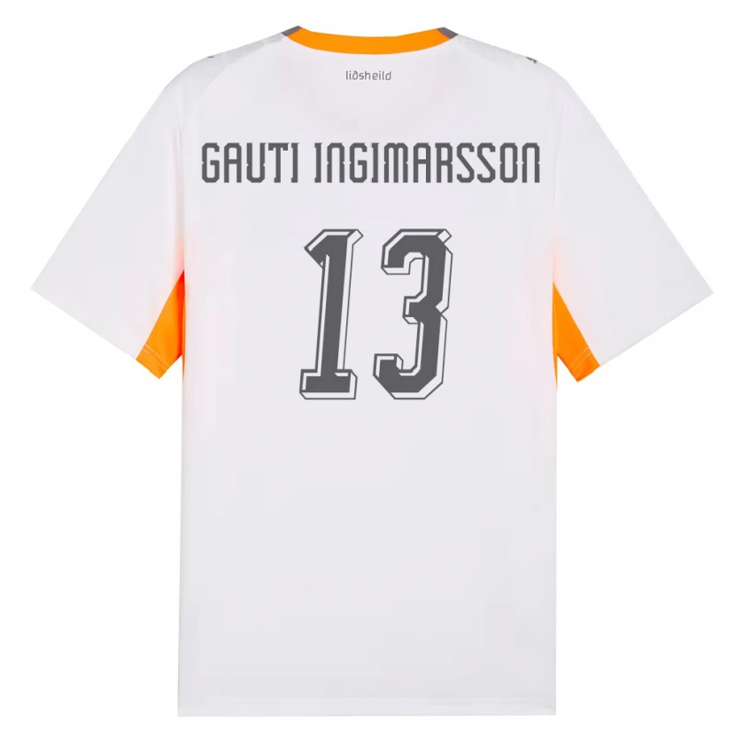 Danxen Women Iceland Skarphédinn Gauti Ingimarsson #13 White Orange Gray Away Jersey 26-28 T-Shirt