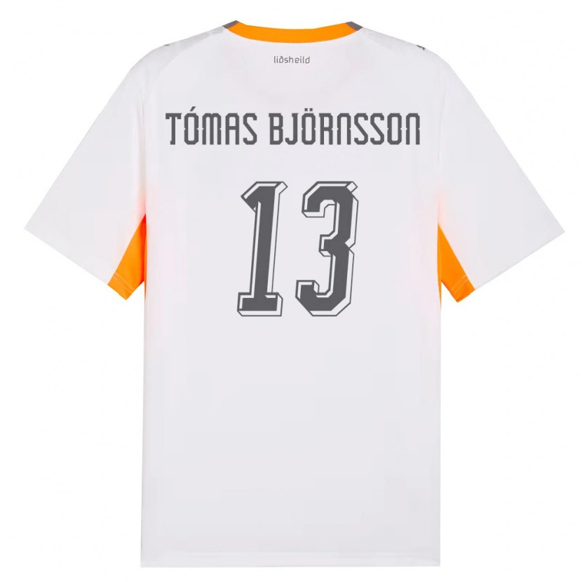 Danxen Women Iceland Kristján Tómas Björnsson #13 White Orange Gray Away Jersey 26-28 T-Shirt