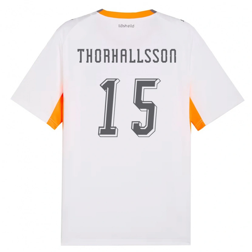 Danxen Women Iceland Dagur Dan Thórhallsson #15 White Orange Gray Away Jersey 26-28 T-Shirt
