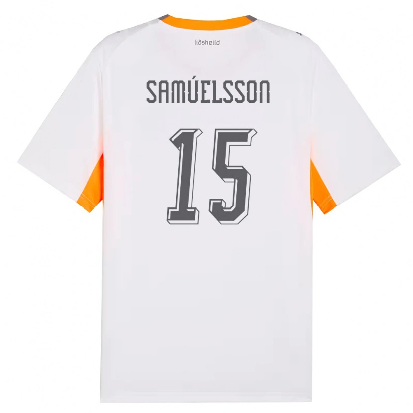 Danxen Women Iceland Birkir Hrafn Samúelsson #15 White Orange Gray Away Jersey 26-28 T-Shirt
