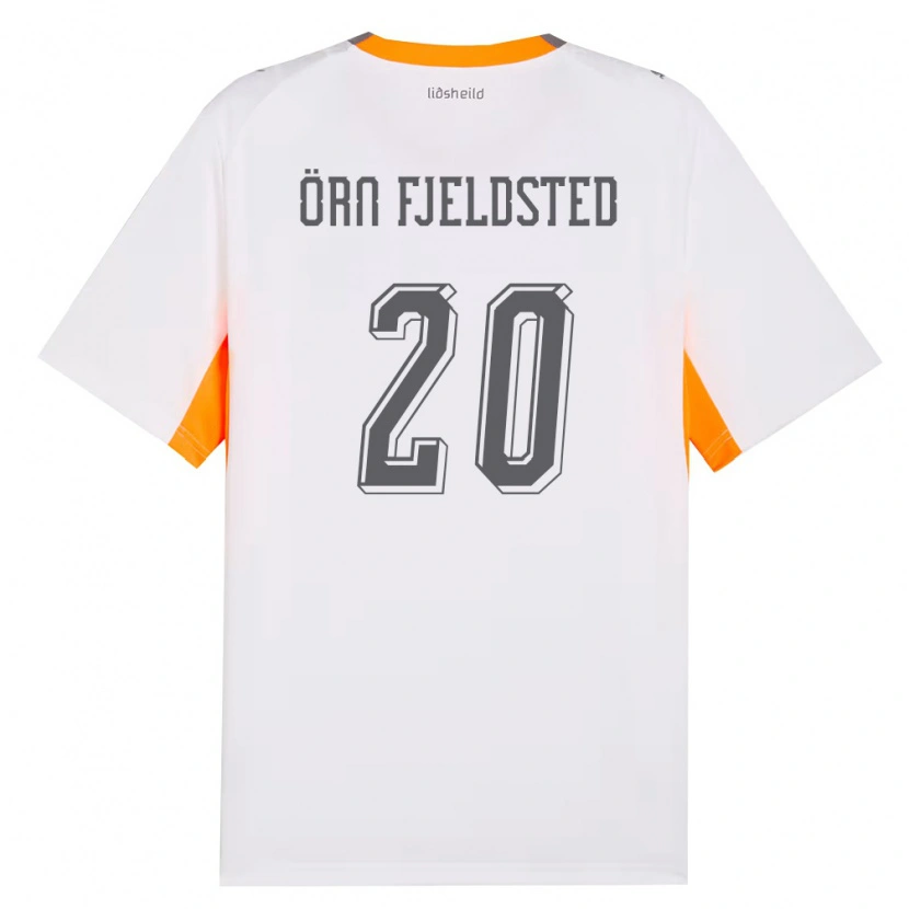 Danxen Women Iceland Dagur Örn Fjeldsted #20 White Orange Gray Away Jersey 26-28 T-Shirt