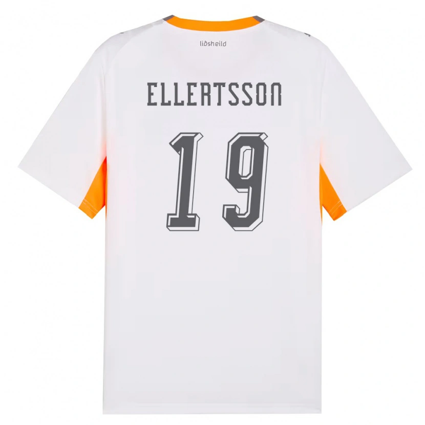 Danxen Women Iceland Mikael Egill Ellertsson #19 White Orange Gray Away Jersey 26-28 T-Shirt