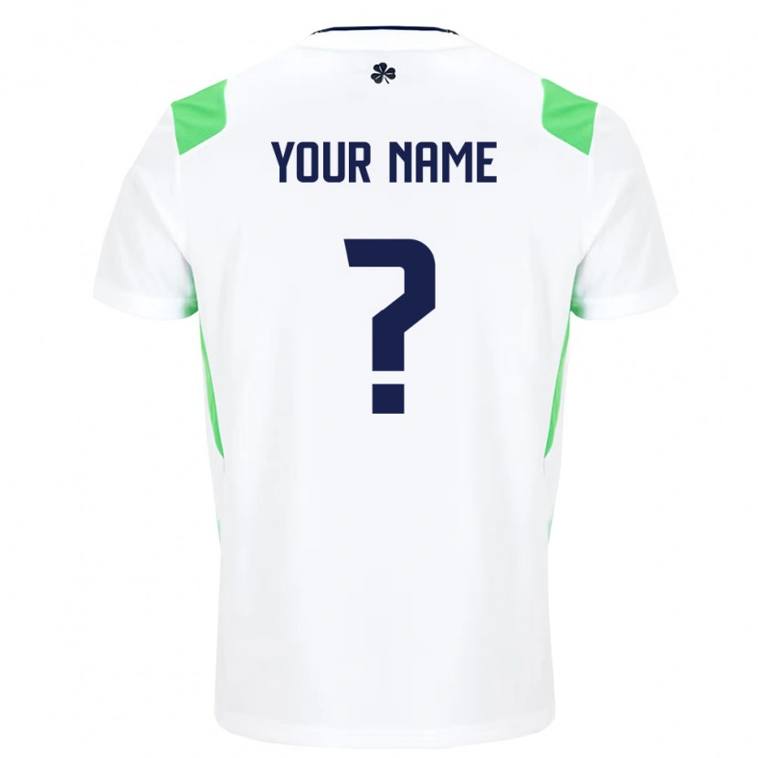 Danxen Women Ireland Your Name #0 White Light Green Away Jersey 26-28 T-Shirt