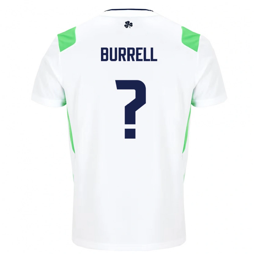 Danxen Women Ireland Billy Burrell #0 White Light Green Away Jersey 26-28 T-Shirt