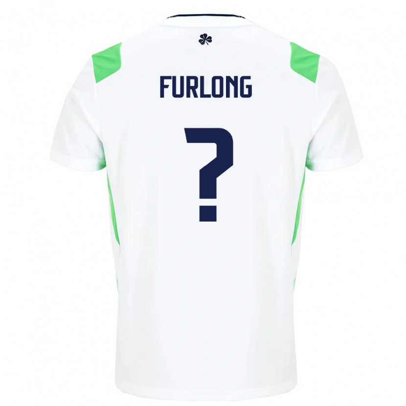 Danxen Women Ireland James Furlong #0 White Light Green Away Jersey 26-28 T-Shirt