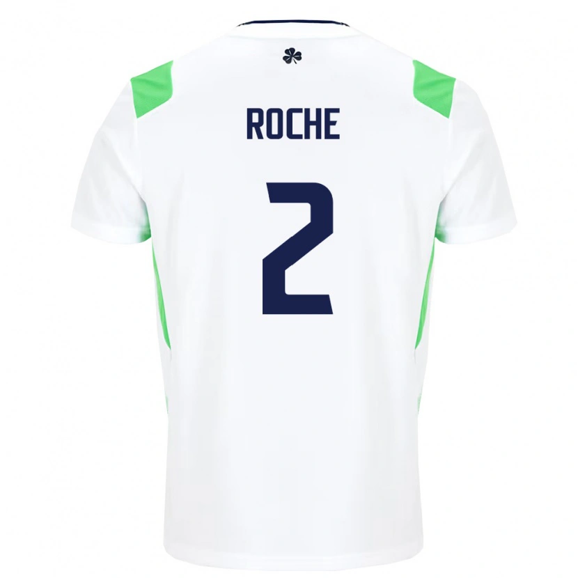 Danxen Women Ireland James Roche #2 White Light Green Away Jersey 26-28 T-Shirt