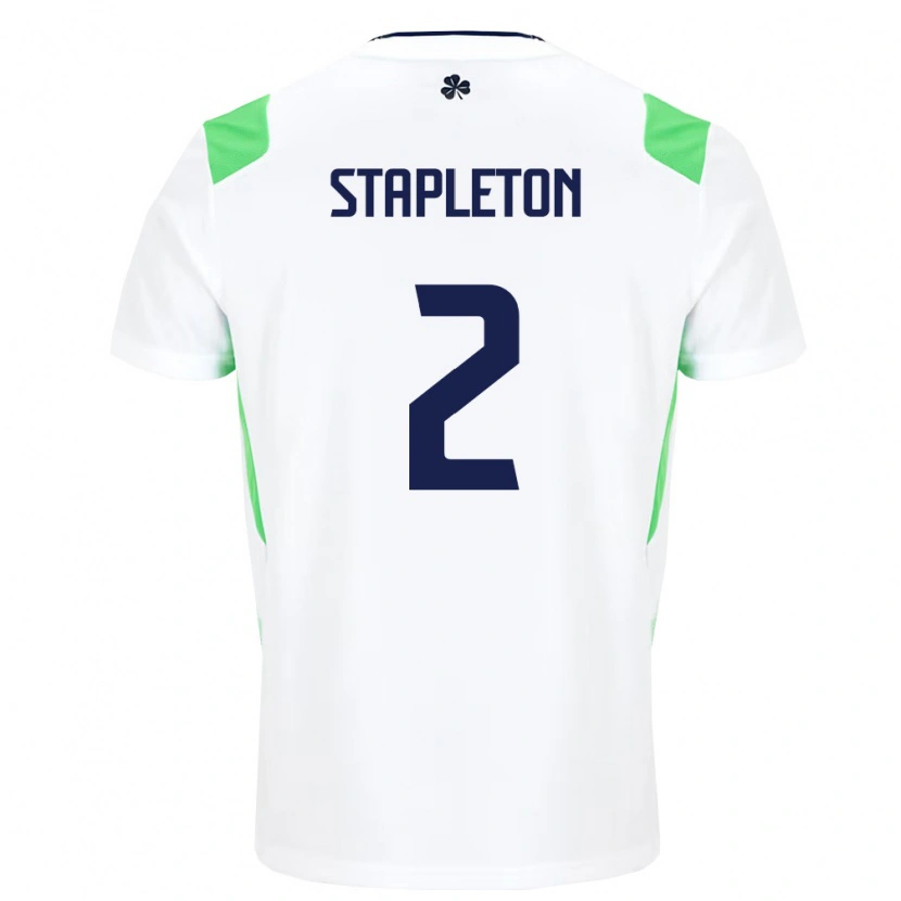 Danxen Women Ireland Jessie Stapleton #2 White Light Green Away Jersey 26-28 T-Shirt