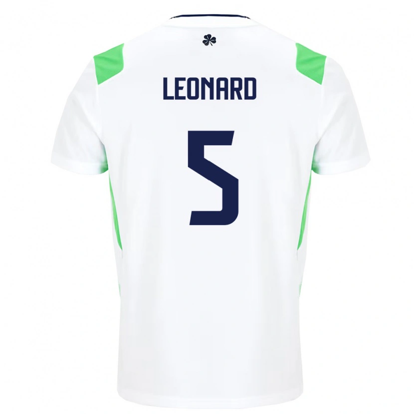 Danxen Women Ireland Vinnie Leonard #5 White Light Green Away Jersey 26-28 T-Shirt