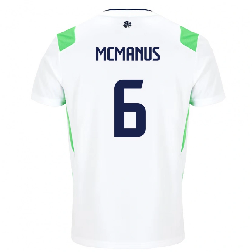 Danxen Women Ireland Conor Mcmanus #6 White Light Green Away Jersey 26-28 T-Shirt