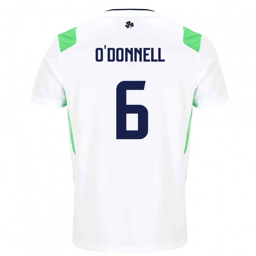 Danxen Women Ireland Luke O'donnell #6 White Light Green Away Jersey 26-28 T-Shirt