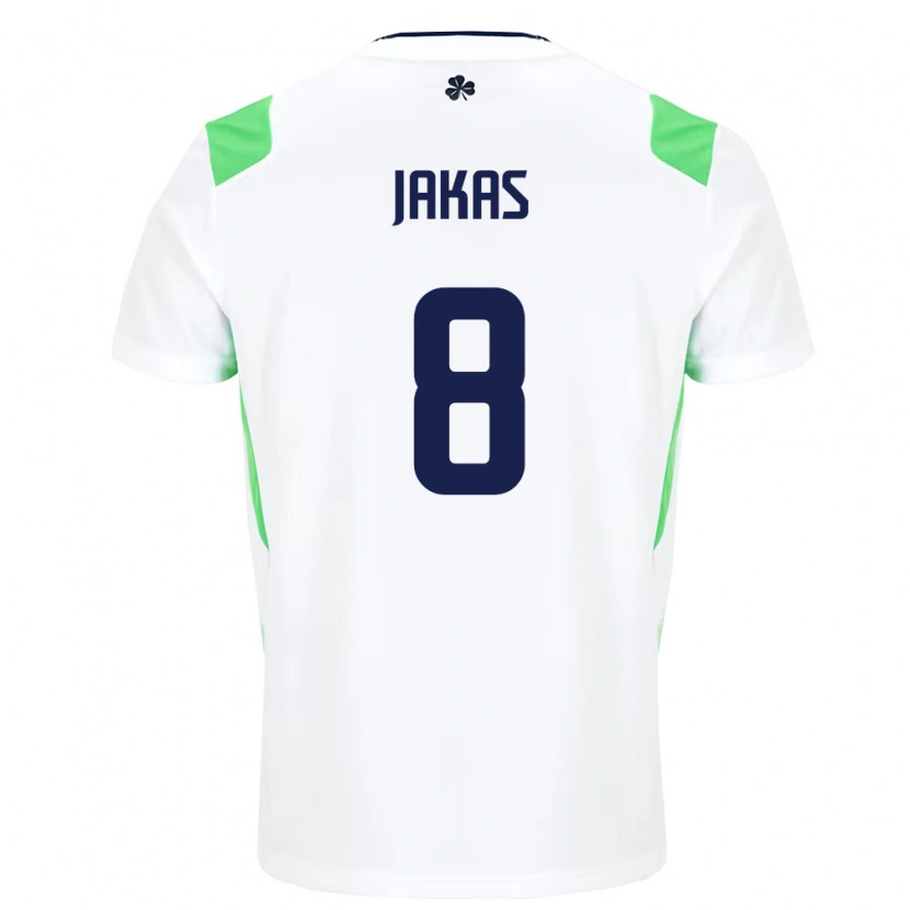 Danxen Women Ireland Jorunas Jakas #8 White Light Green Away Jersey 26-28 T-Shirt