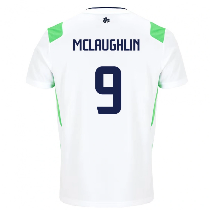 Danxen Women Ireland Erin Mclaughlin #9 White Light Green Away Jersey 26-28 T-Shirt