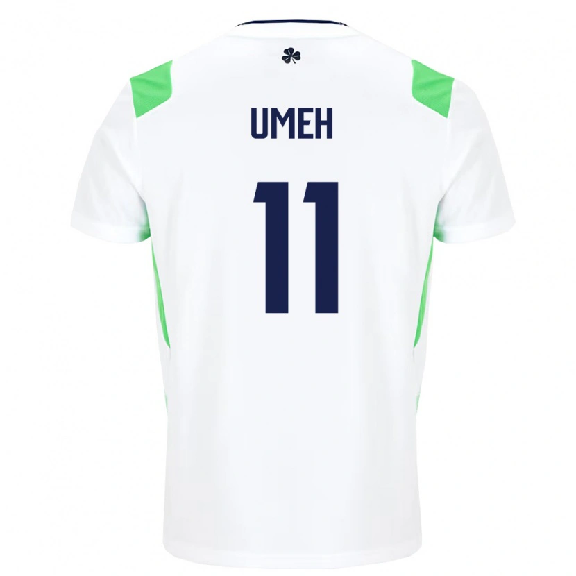 Danxen Women Ireland Jaden Umeh #11 White Light Green Away Jersey 26-28 T-Shirt