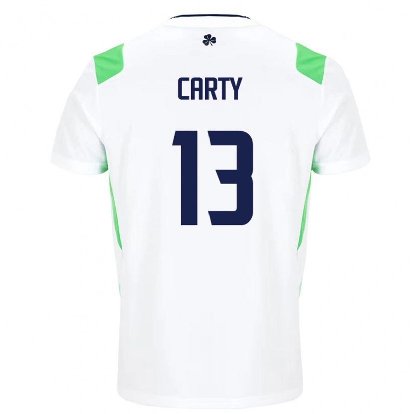 Danxen Women Ireland Conor Carty #13 White Light Green Away Jersey 26-28 T-Shirt