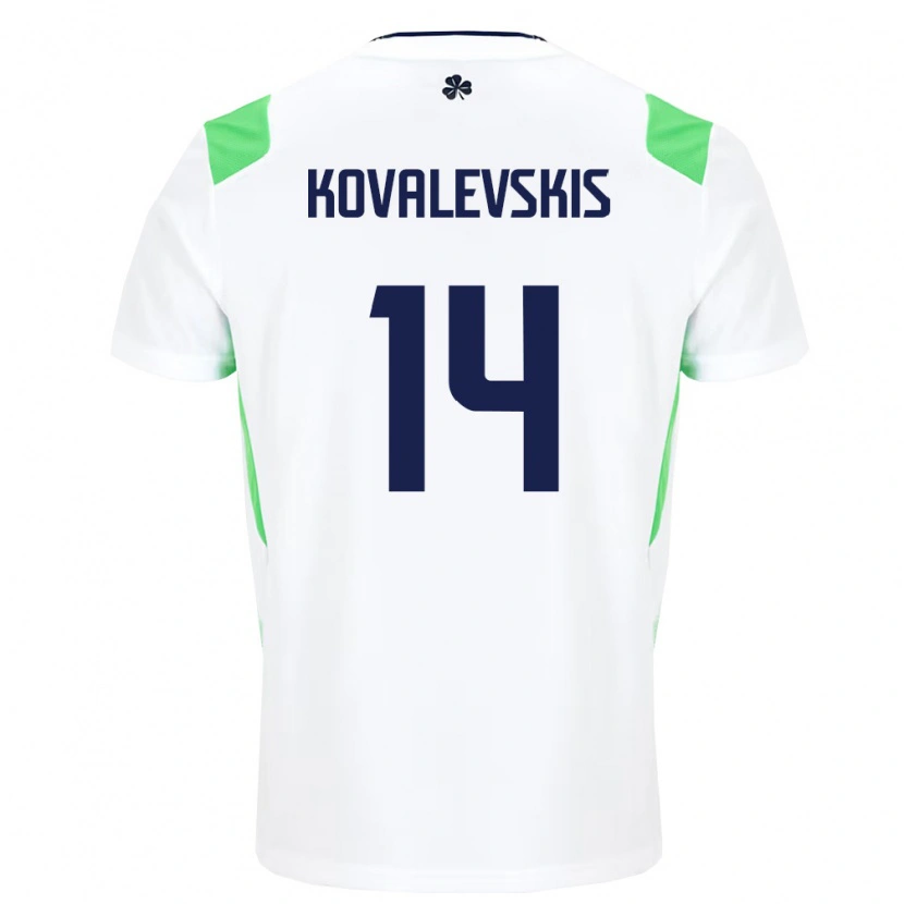 Danxen Women Ireland Max Kovalevskis #14 White Light Green Away Jersey 26-28 T-Shirt