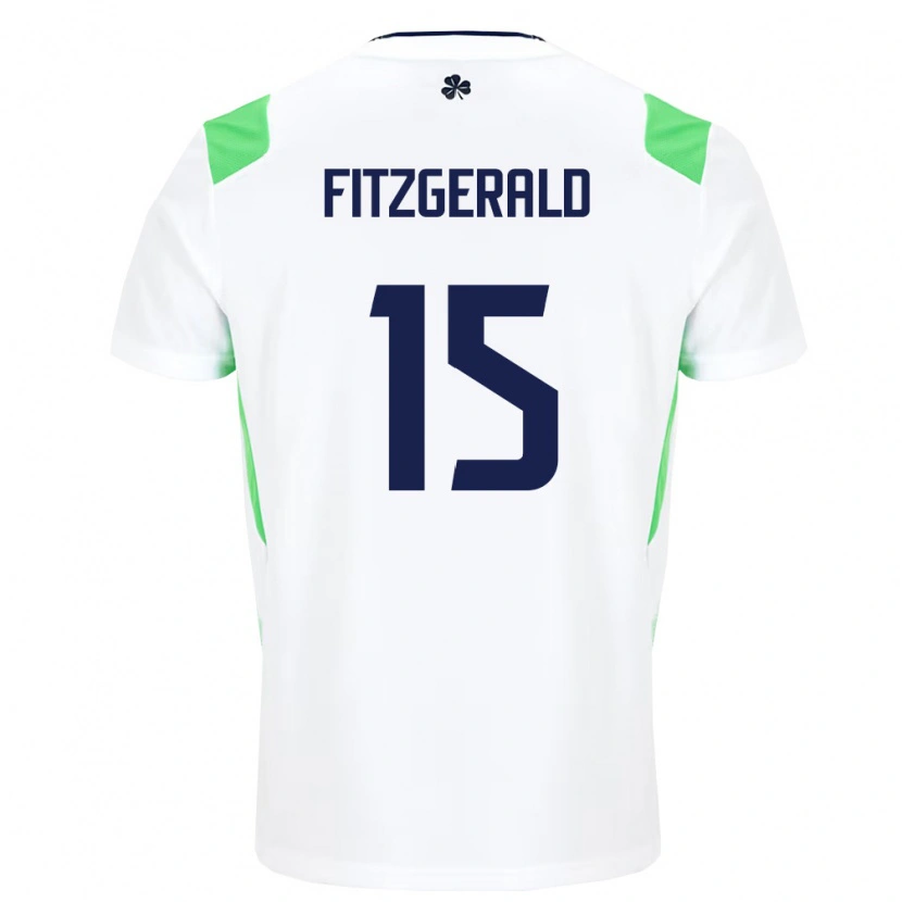 Danxen Women Ireland Kyle Fitzgerald #15 White Light Green Away Jersey 26-28 T-Shirt