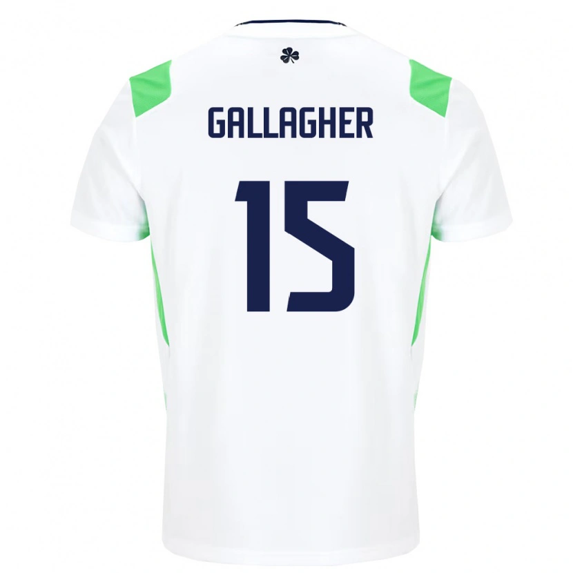 Danxen Women Ireland Oisín Gallagher #15 White Light Green Away Jersey 26-28 T-Shirt