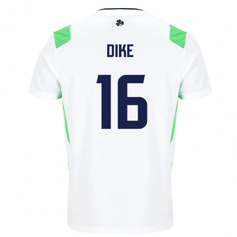 Danxen Women Ireland Michael Dike #16 White Light Green Away Jersey 26-28 T-Shirt