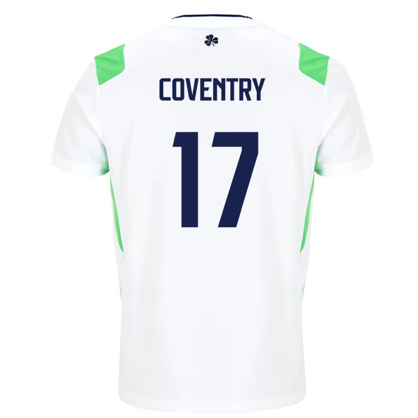 Danxen Women Ireland Conor Coventry #17 White Light Green Away Jersey 26-28 T-Shirt
