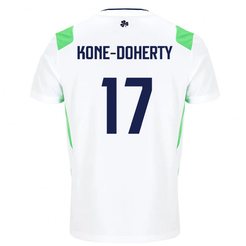 Danxen Women Ireland Trent Kone-Doherty #17 White Light Green Away Jersey 26-28 T-Shirt