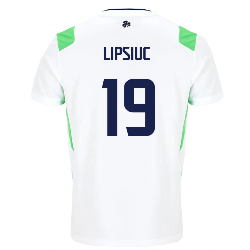 Danxen Women Ireland Darius Lipsiuc #19 White Light Green Away Jersey 26-28 T-Shirt