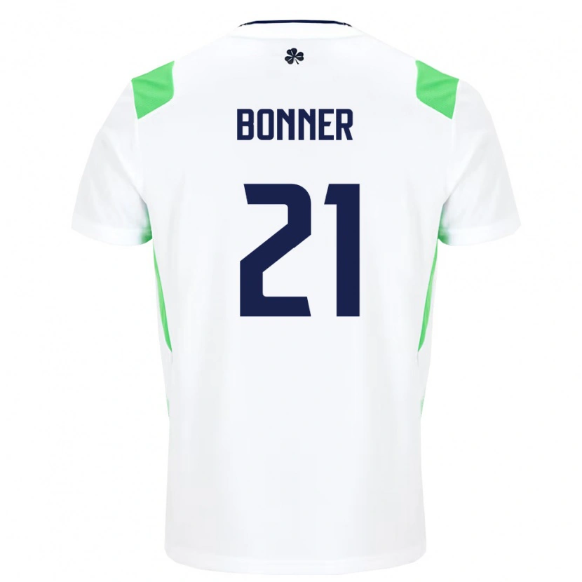 Danxen Women Ireland Charlie Bonner #21 White Light Green Away Jersey 26-28 T-Shirt