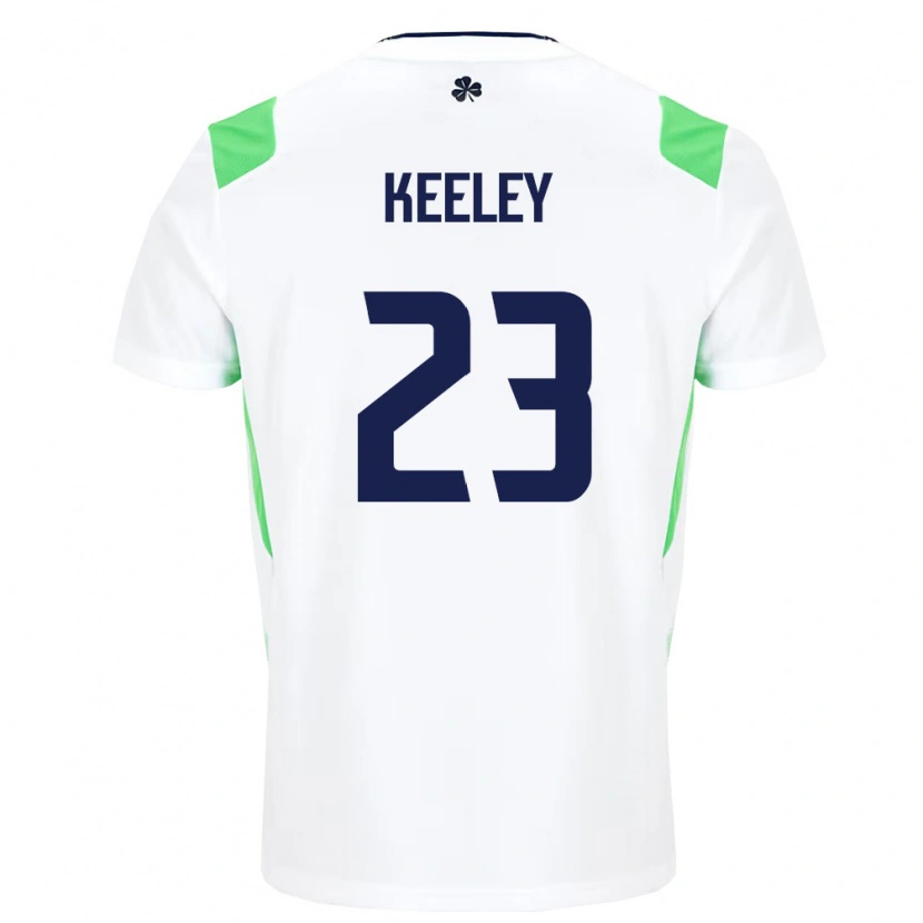 Danxen Women Ireland Josh Keeley #23 White Light Green Away Jersey 26-28 T-Shirt