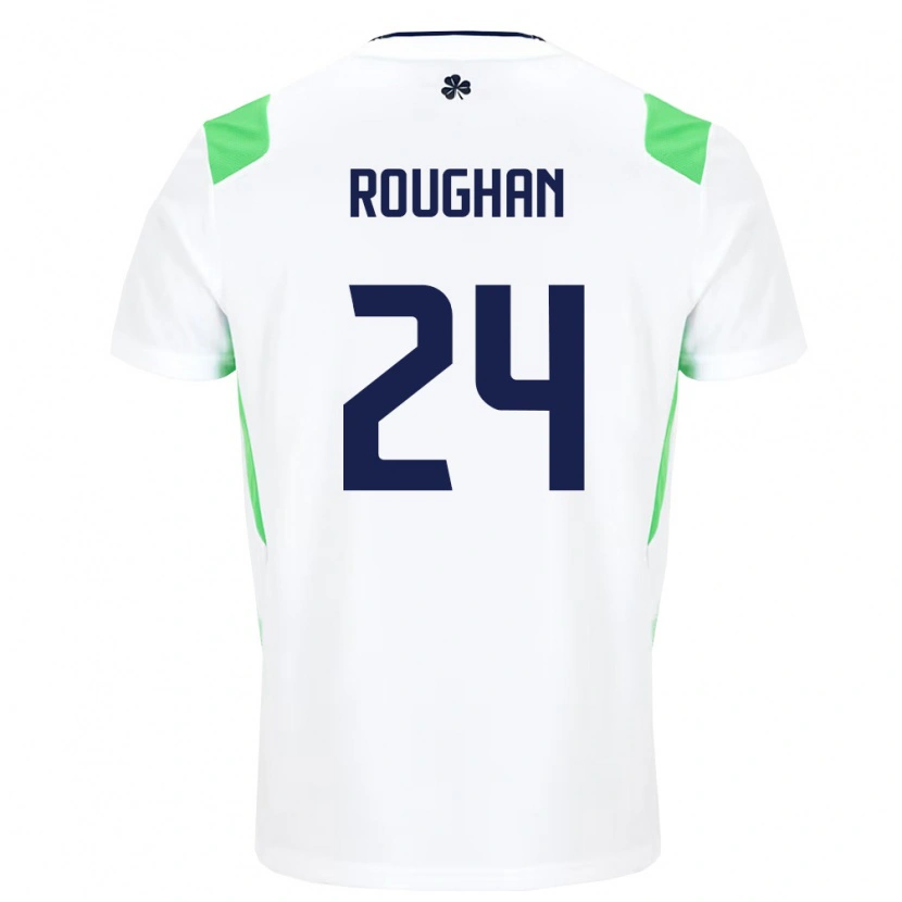 Danxen Women Ireland Sean Roughan #24 White Light Green Away Jersey 26-28 T-Shirt